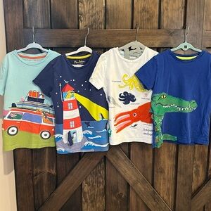 Set of 4 Mini Boden 3D short sleeve t-shirts, size 6-7
